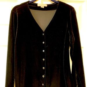 Petite Sophisticate Ladies Black Velvet Jacket, Size Petite Medium